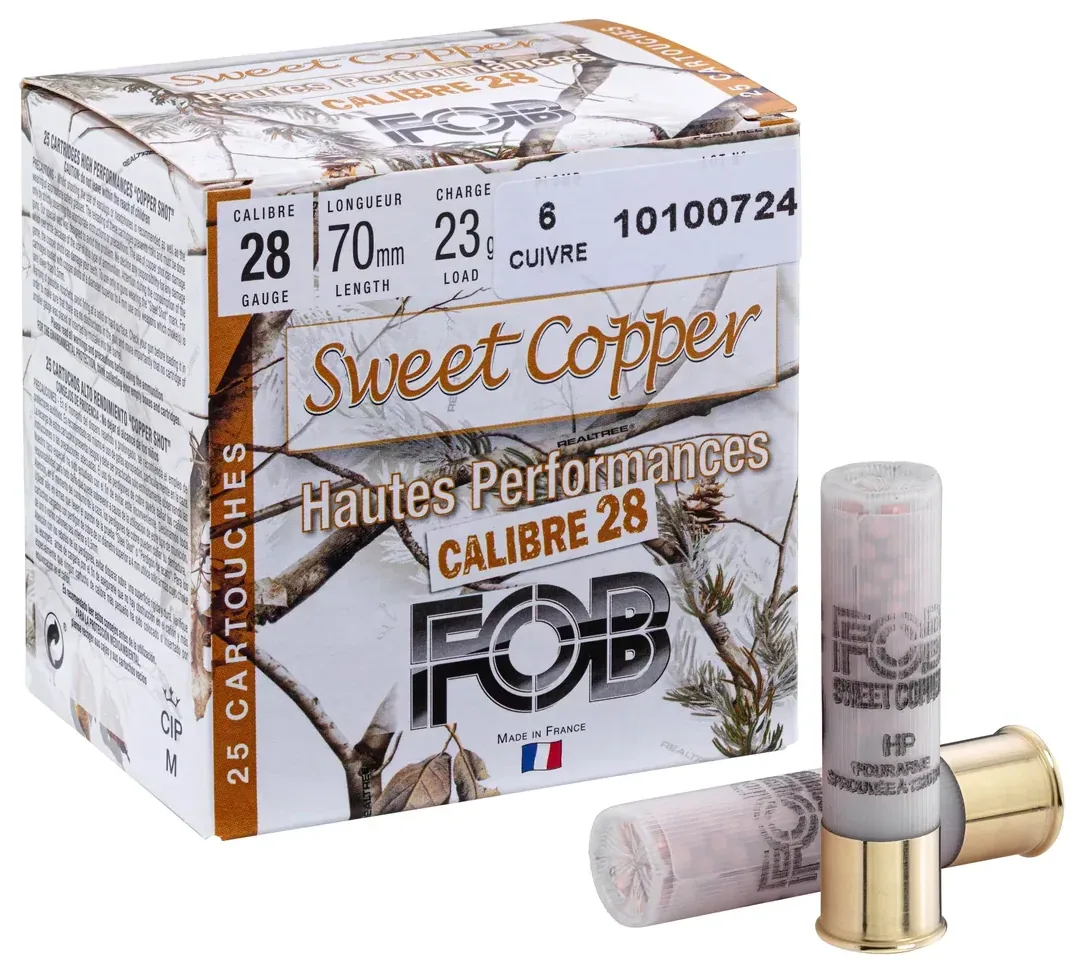 Cartouche de chasse sans plomb FOB Sweet Copper cal. 28 HP