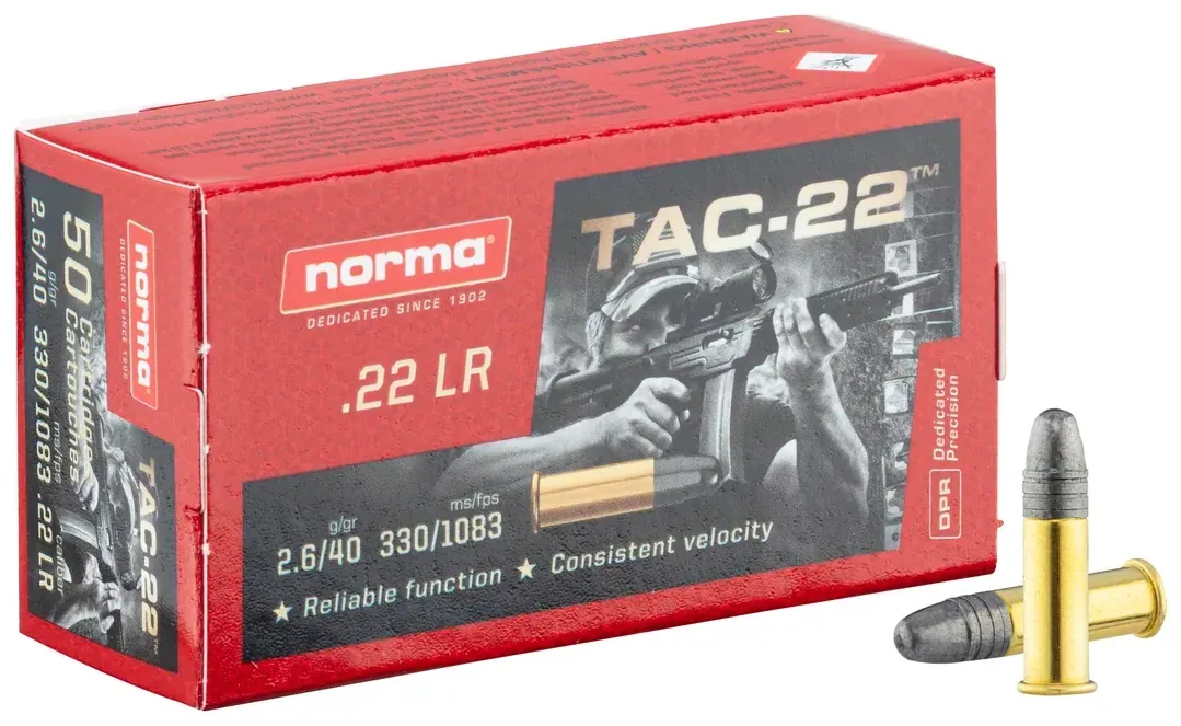Cartouches .22 LR Norma TAC-22