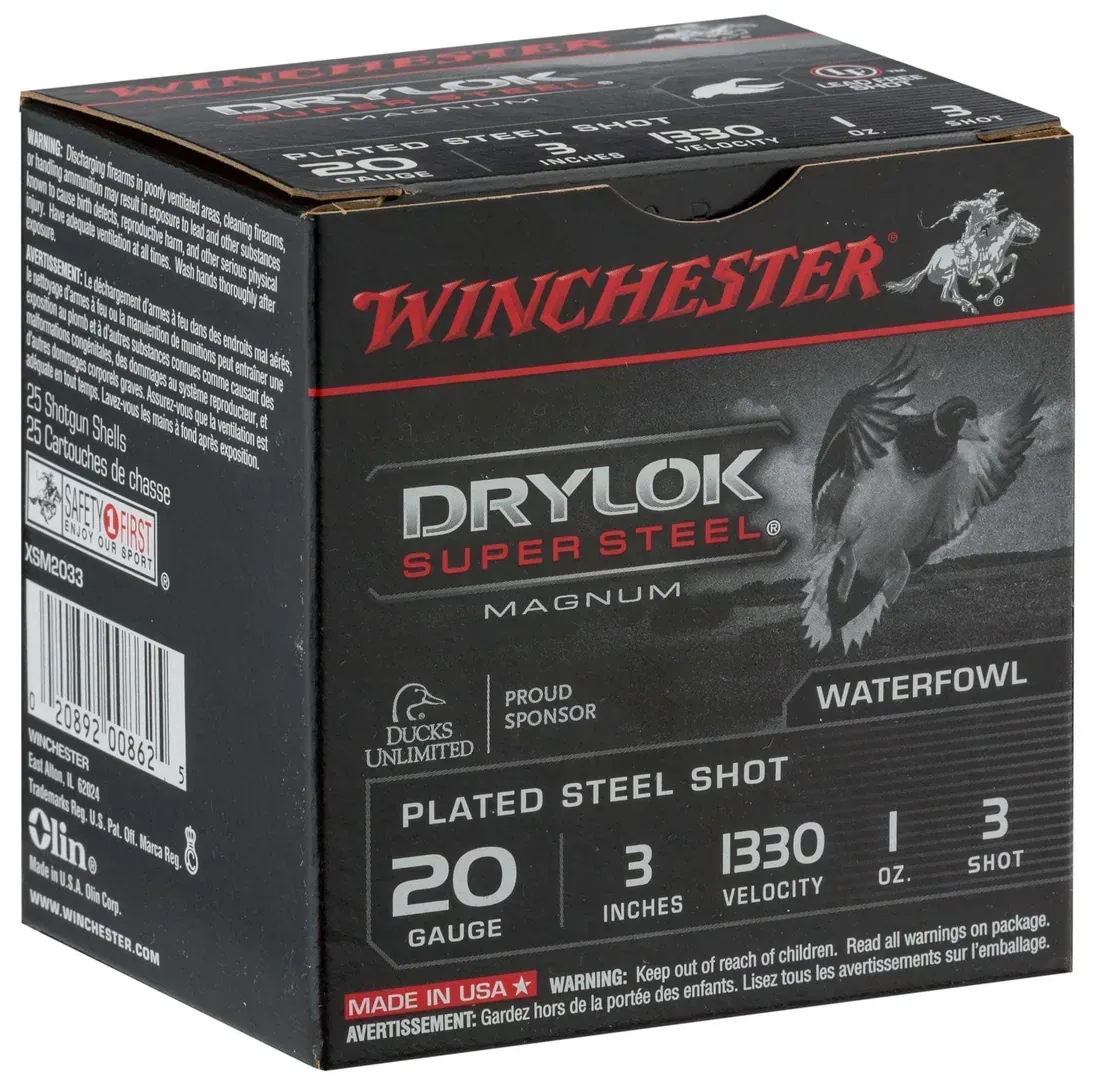 Cartouches Winchester Drylock Acier nickelé - Cal. 20/76 Hautes Performances