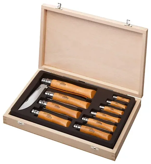 Coffret 10 couteaux collection Opinel
