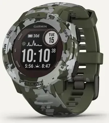 Montre gps multi-fonction Garmin instinct solar - Lichen Camo, vue 2