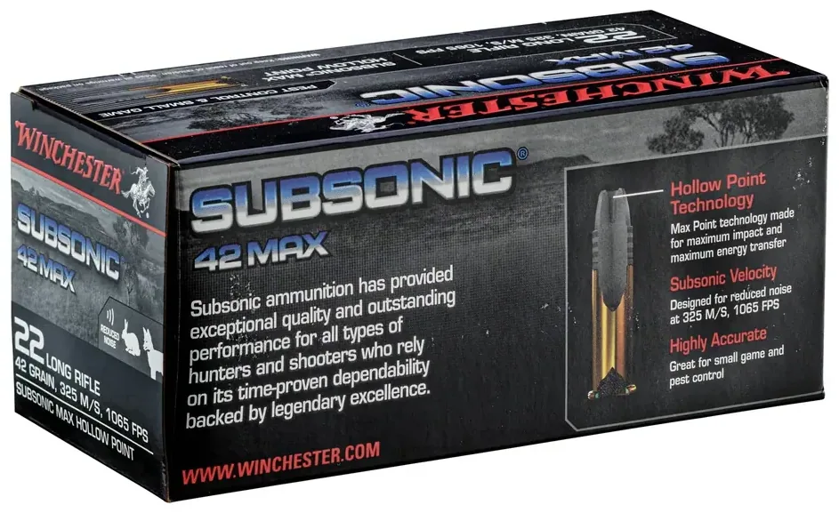 Munitions Subsonic cal. 22 LR 42 grains, vue 2