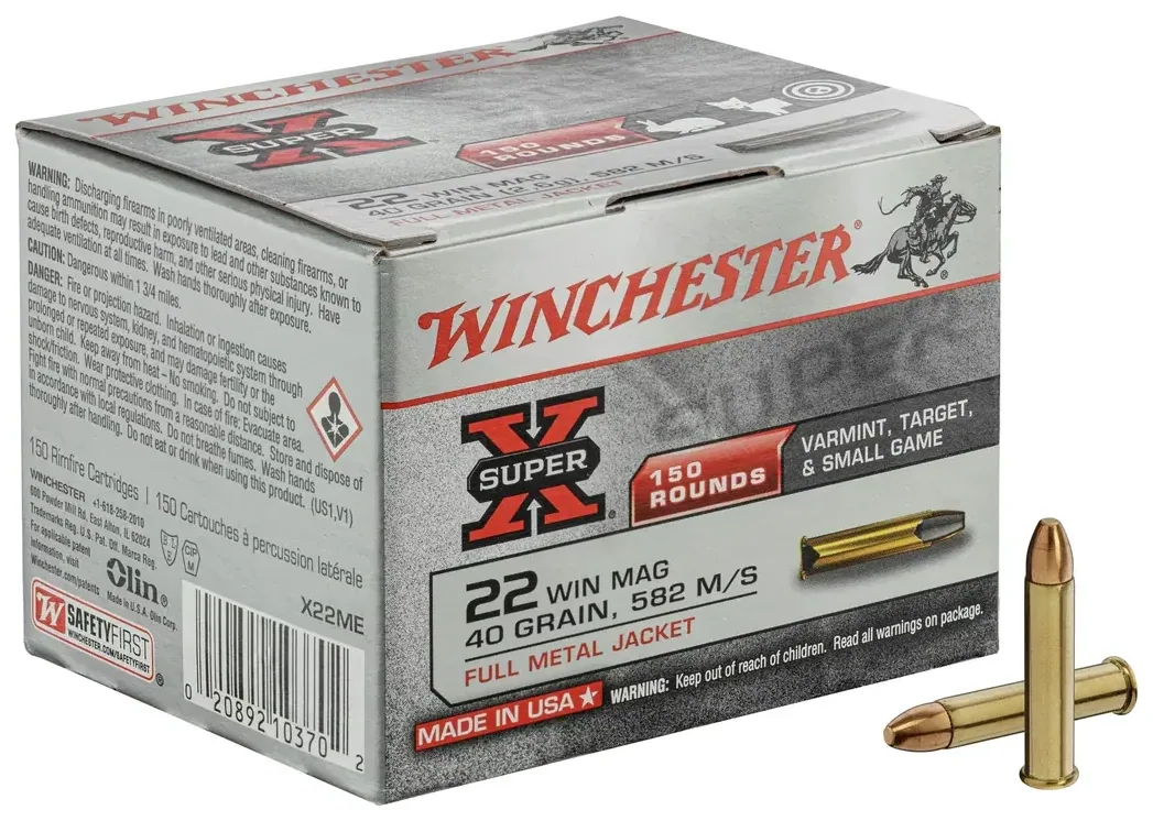 Munitions Super-X blindée cal. .22 Win Magnum
