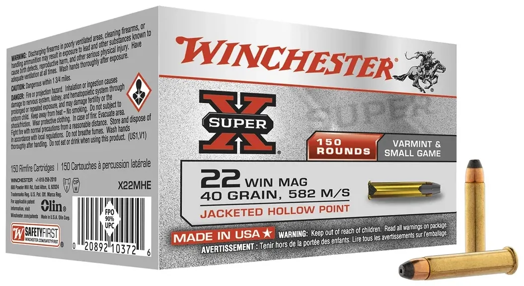 Munitions Super-X creuse cal. 22 Win Magnum