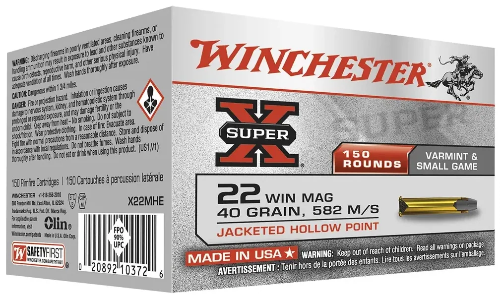 Munitions Super-X creuse cal. 22 Win Magnum, vue 2